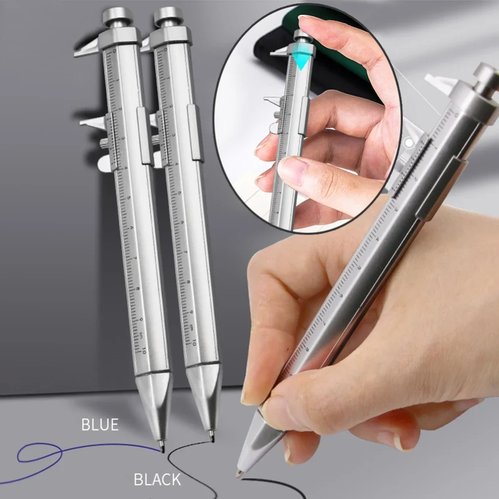 Multi-function Gel Ink Pen Vernier Caliper Plastic Shock-Proof Durable Tool Stationery Ball-Point Ball-Point 0.5mm