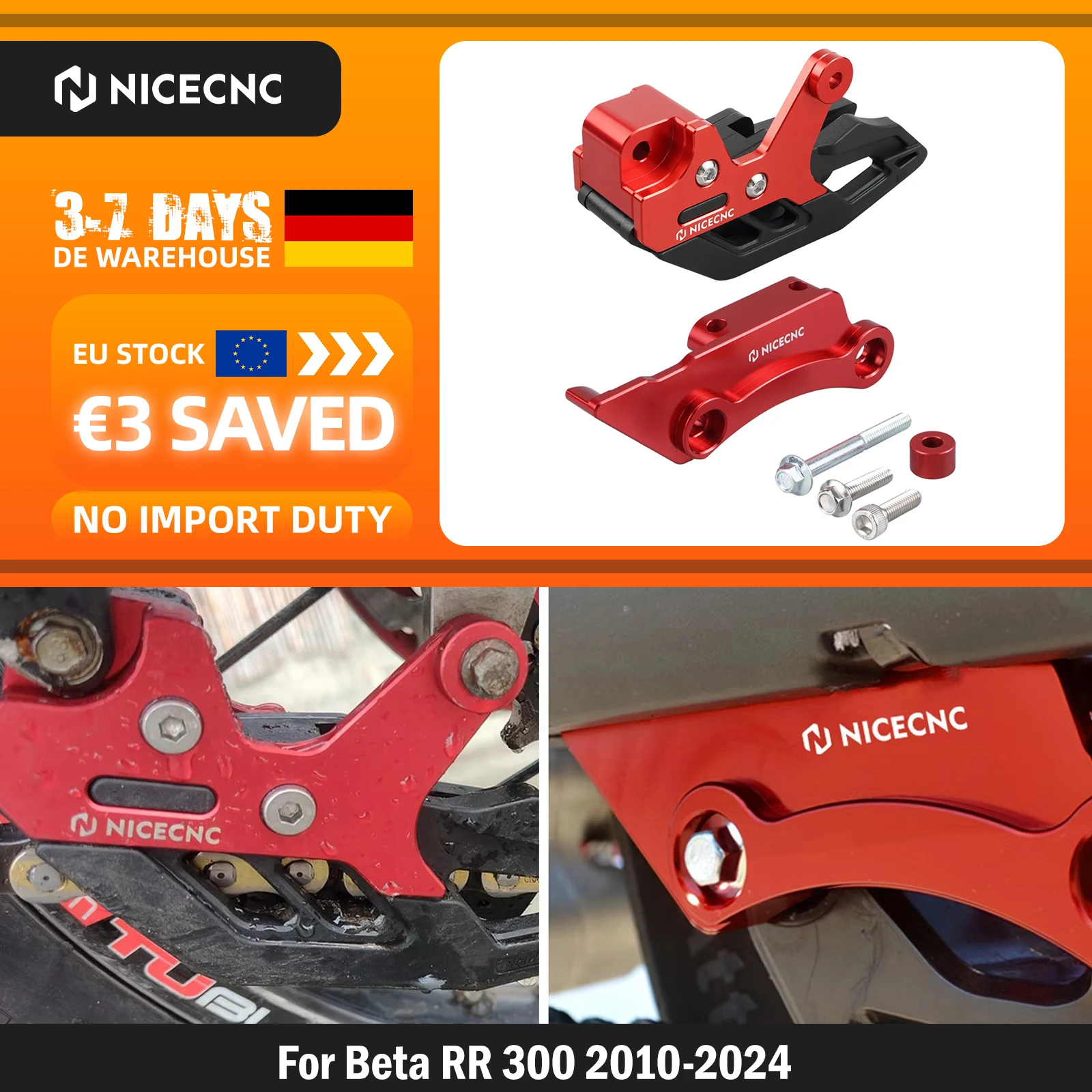 NICECNC per Beta Xtrainer 300 2015-2024 RR 300 2010-2024 Protezione del forcellone e protezione della guida catena per moto RR 125 RR 200 RR 250 RR 350 RR 390 RR 400 RR 430 RR 450 RR 480
