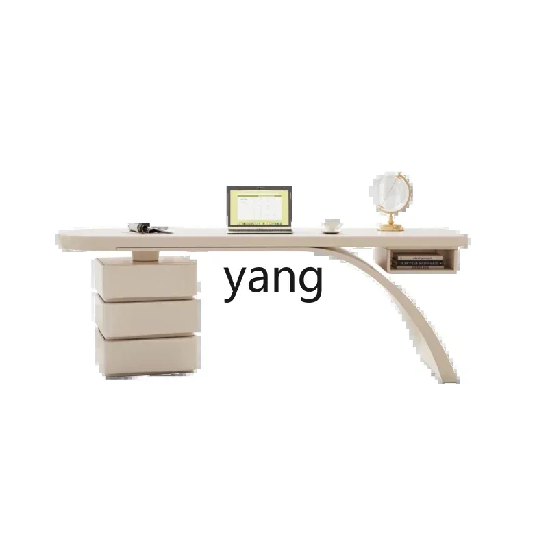 

LMM cream wind book desk and chair combination with storage drawers writing desk computer desk home office