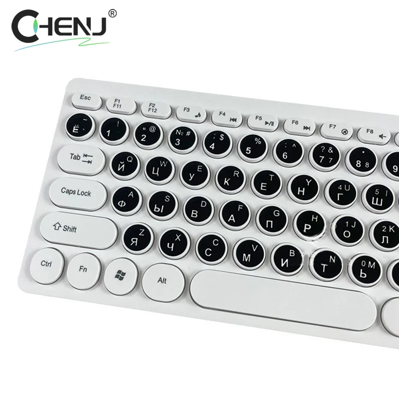 Russian Smooth Round 2 Colors Keyboard Sticker Language Protective Film Layout Button Letters PC Laptop Accessories
