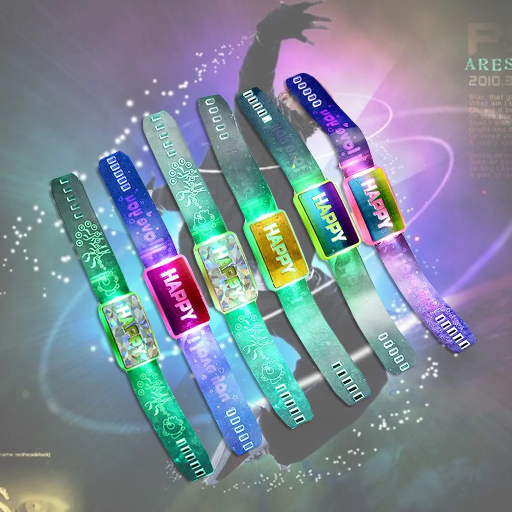 

12 Pcs Flash Bracelet Wrist Bands Party Accessories Shine Flashing Wristband Child