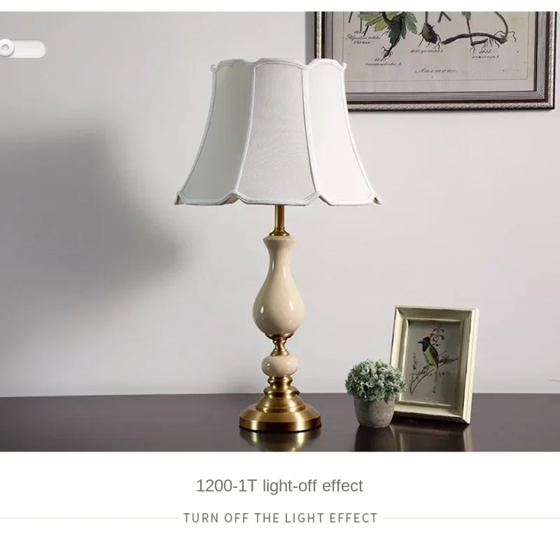 All copper American desk lamp Bedside  sofa corner several lights simple modern creative ceramic decoration