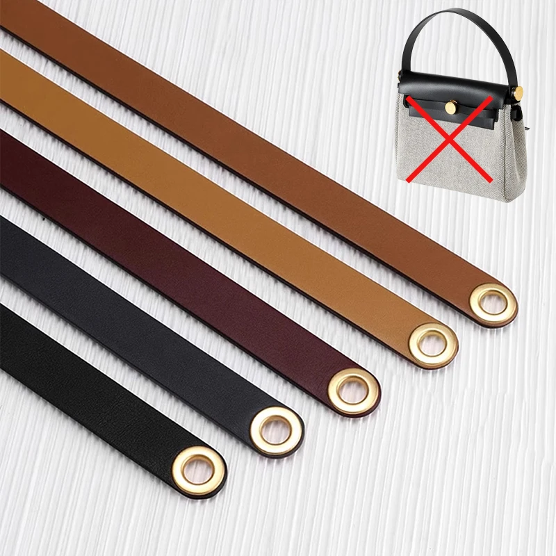 Multicolor Leather Handcarried Strap For Herbagmini 35cm Unafraid Of Bending Bag Strap Fine Dense Stitching Modified Accessories