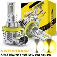 BMTxms 2Pcs H8 H11 LED Fog Light Dual Color Switchback Golden Yellow White 9005 HB3 H10 9145 9006 HB4 LED Bulb DRL Lamp For Car