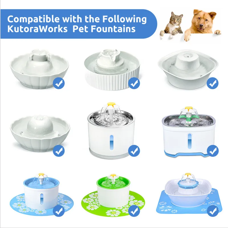 Water Pump Cats Dog Drinking Fountain Bowl Brushless Motor Engine Drinker for Pets Cat Drink Pump with LED DC 5V Accessories