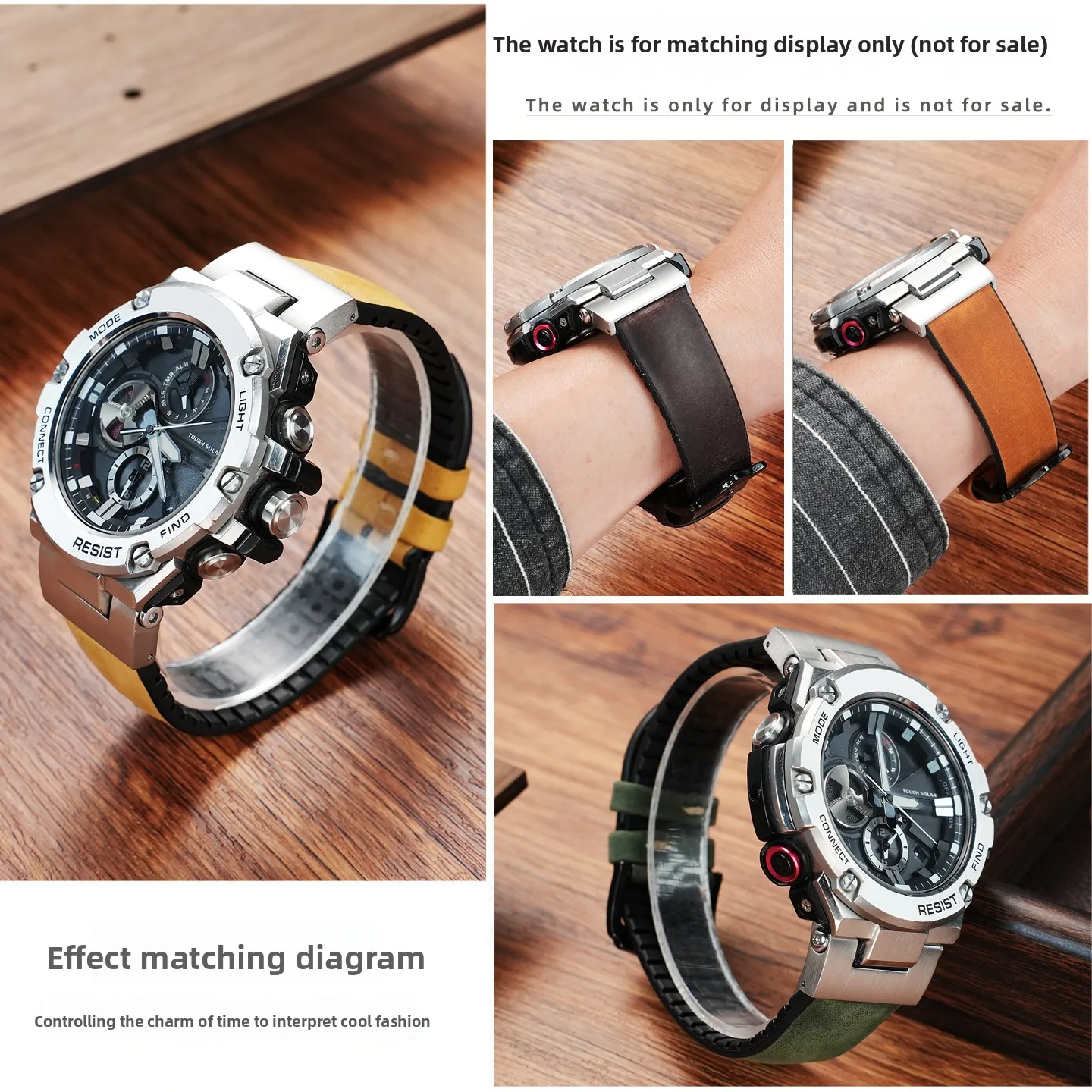 GST B100 소가죽 고무 바닥 시계 밴드 GST-210/W120L/S130L/S310 GST-B100 W300/400G 남성용 팔찌 스포츠 방수 스트랩 벨트