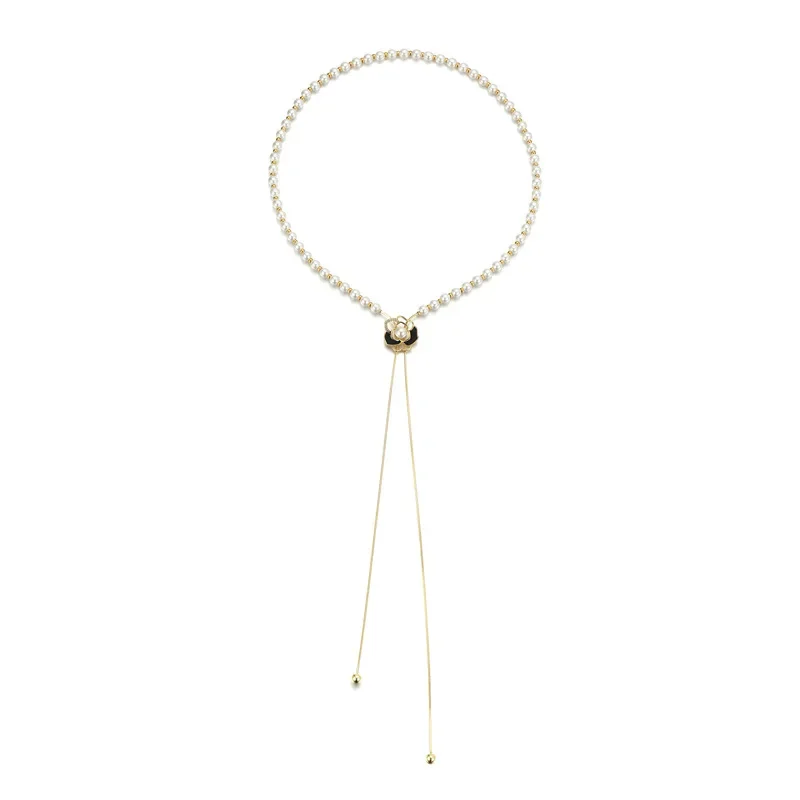 

Versatile rose sweater, long chain pull-out necklace, elegant and fashionable necklace