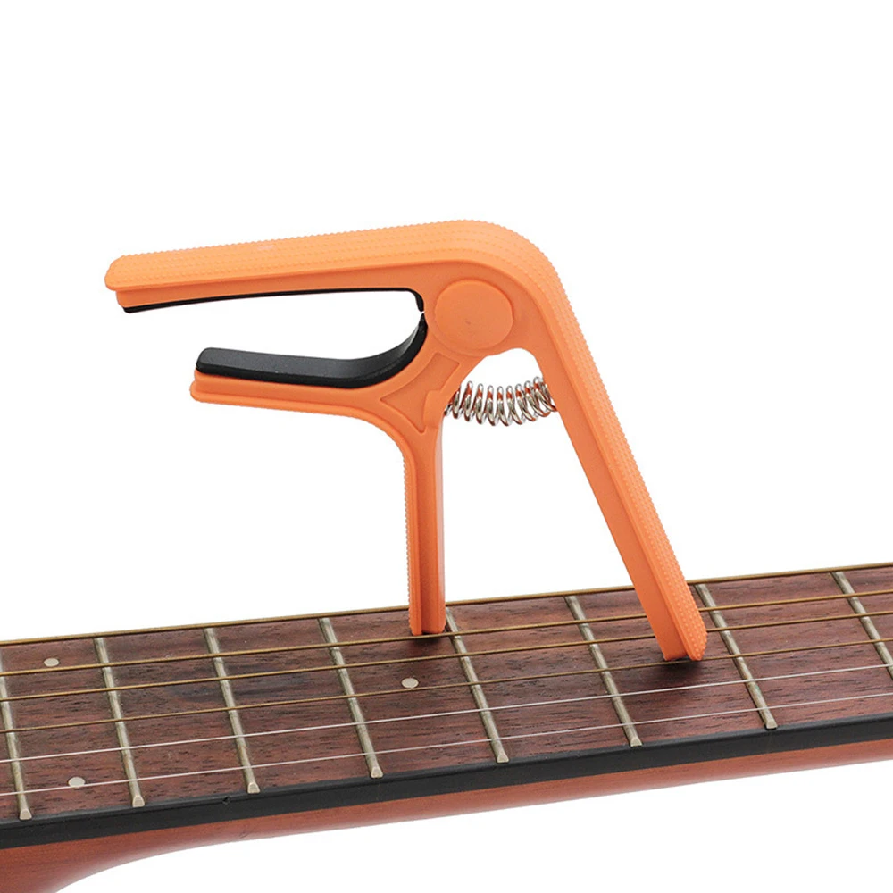 Guitar Capo Portable Capo for Electric Guitar Acoustic Guitar Plastic-steel Guitar Tuning Clip Black Orange Color