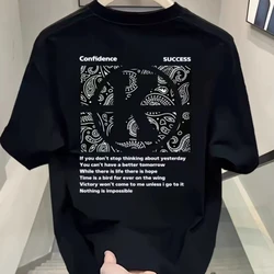 American Style Trend Fashion Pure Cotton Men Matching Outfits New Summer O-Neck Printing Casual Half Sleeve Loose T-Shirts Tops
