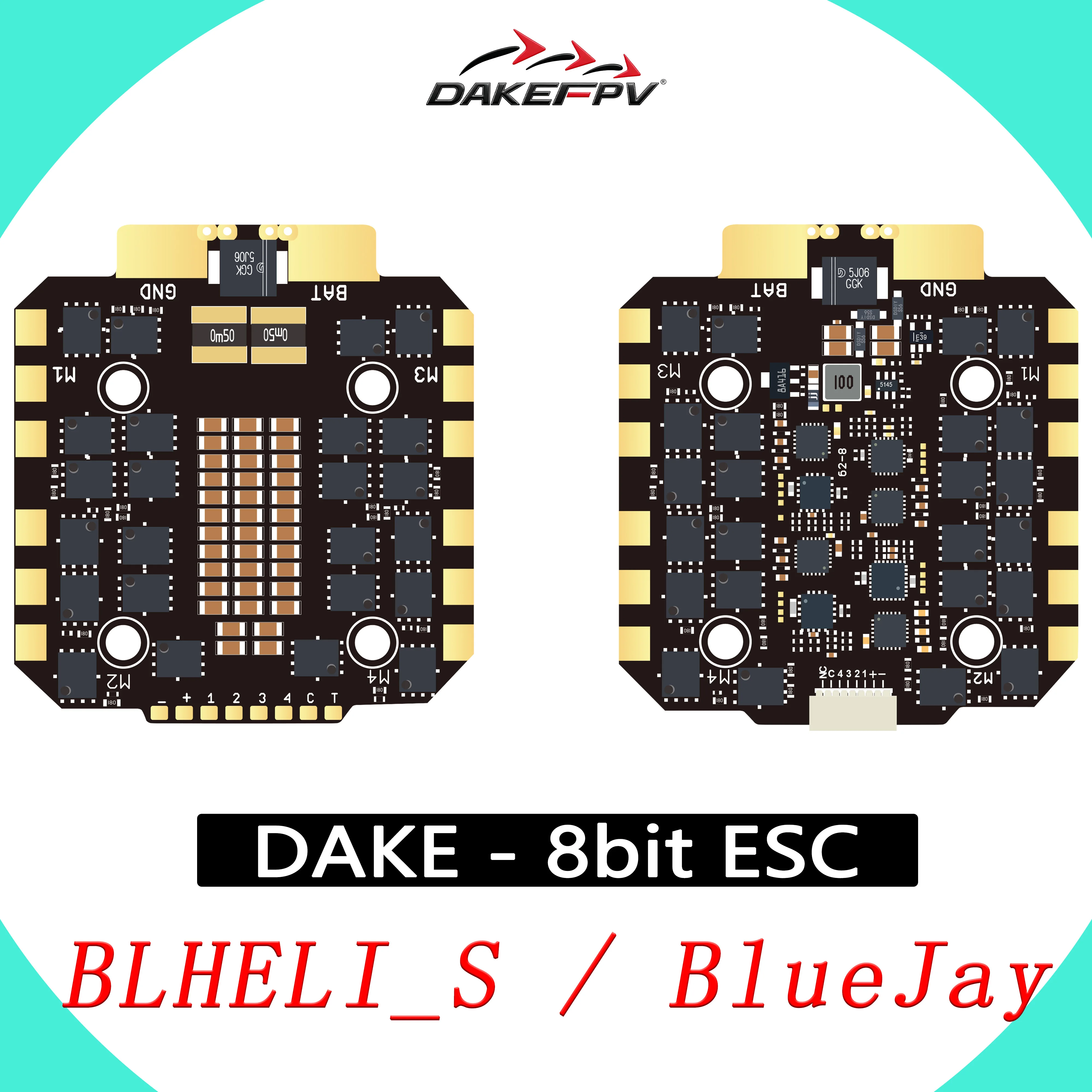 DAKEFPV BLHEL_S Bluejay 12S 100A 8bit ESC 30X30mm Ture BIG Current 12S 100A FPV ESC For 15inch 18inch FPV Racing Drone Frame