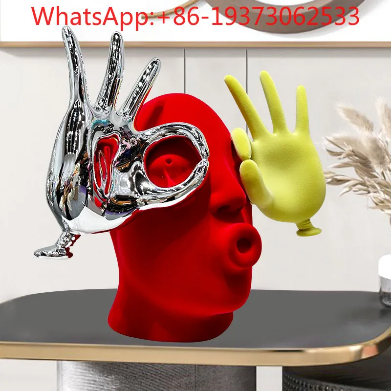 Flocking Ornaments, High-end Living Room Study TV Cabinet, Light Luxury Abstract Art Sculpture Soft Decoration