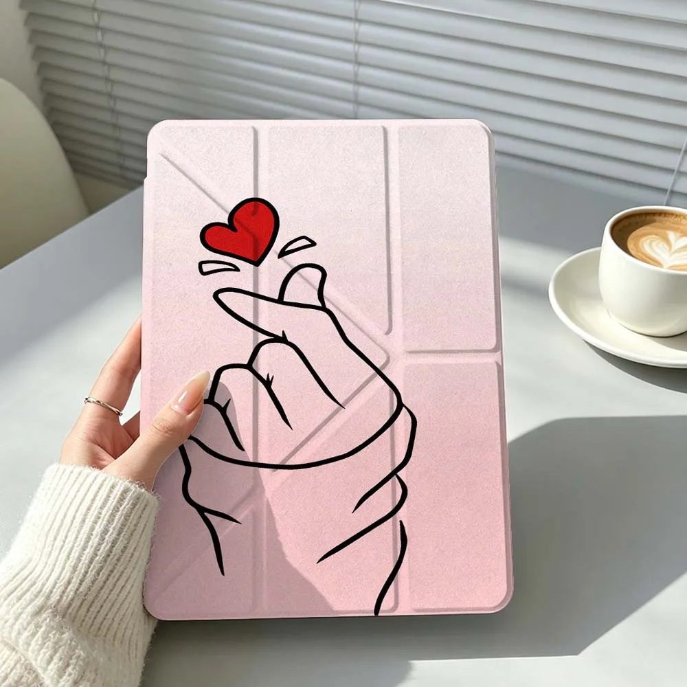 Cartoon Heart Finger Gesture For Huawei MatePad Pro SE Honor Pad 9 V9 GT X9 10.8 11 13.2 inch Pro 3Y Tablet Case Cover