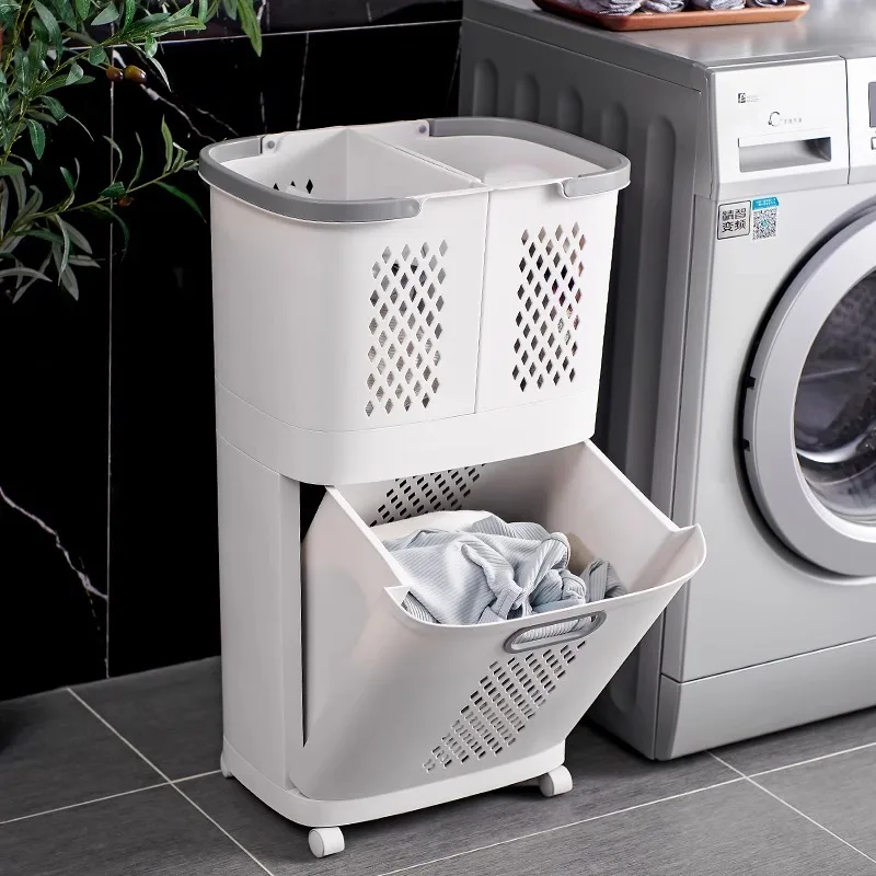 Dirty clothes basket, household dry wet separation, increased thickness, large capacity, bathroom laundry basket, dirty clothes