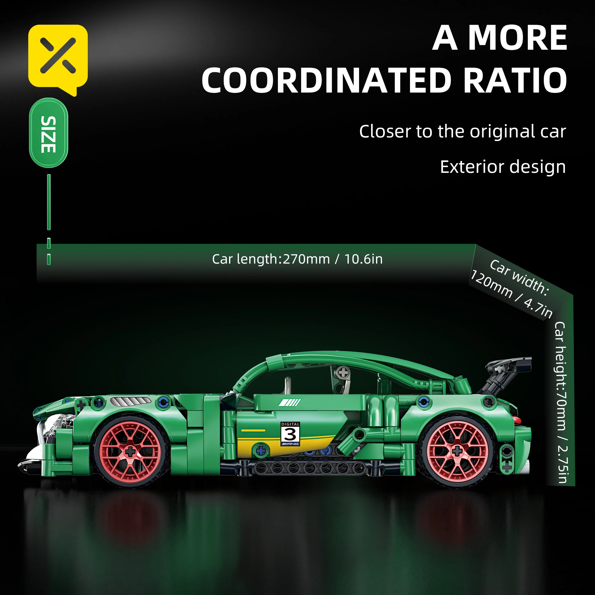 ビルディングブロック 450+ピース 1/18 AMG プルバックシティカー 早期学習を促す組み立て式DIYおもちゃ クリスマスプレゼントに