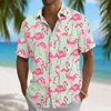 Tropical Pattern Hawaiian Shirt Premium 3D Flamingo Short-Sleeve Couple Tee