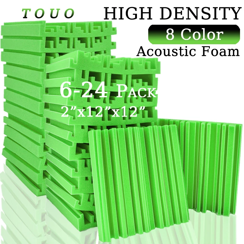 

TOUO6-24pcs Broadband Acoustic Insulation Foam High Density Studio Sound Proof Foams Ktv Wall Soundproofing Home Decoration