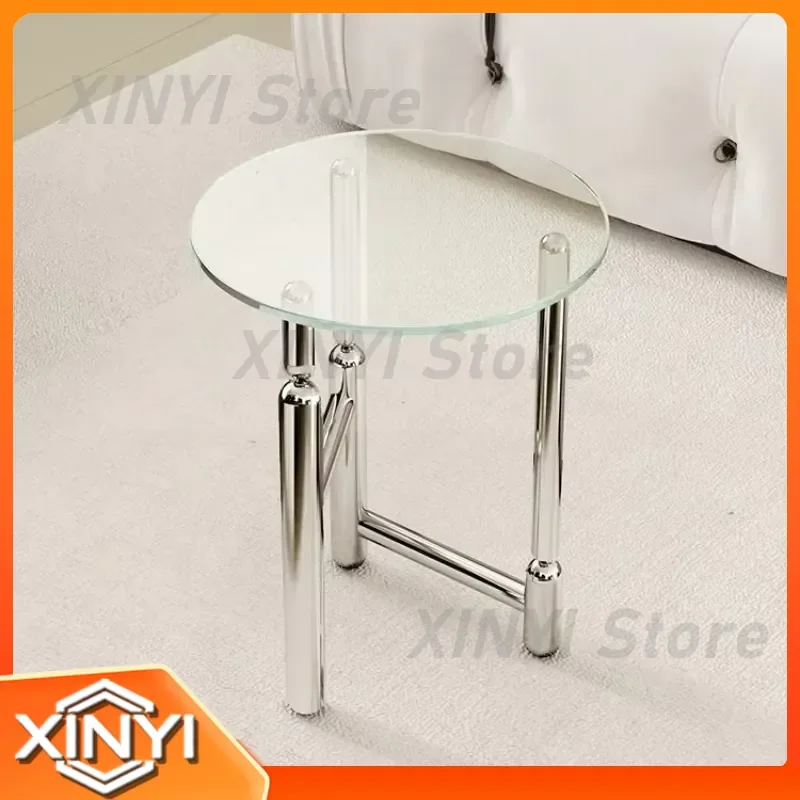 Internet Celebrity Mobile Cloud Coffee Table for Living Room Sofa Corner Trolley with Acrylic Edge Modern Minimalist Home