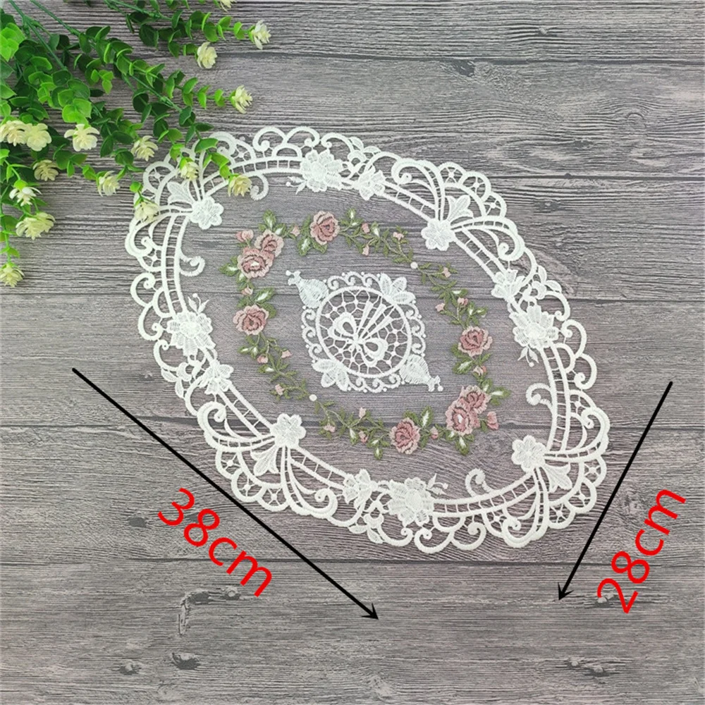 New Embroidered Dinning Table Cover Table Cloth Elegant Round Lace Tablecloth Coffee Coasters Napkin Party Wedding Decoration