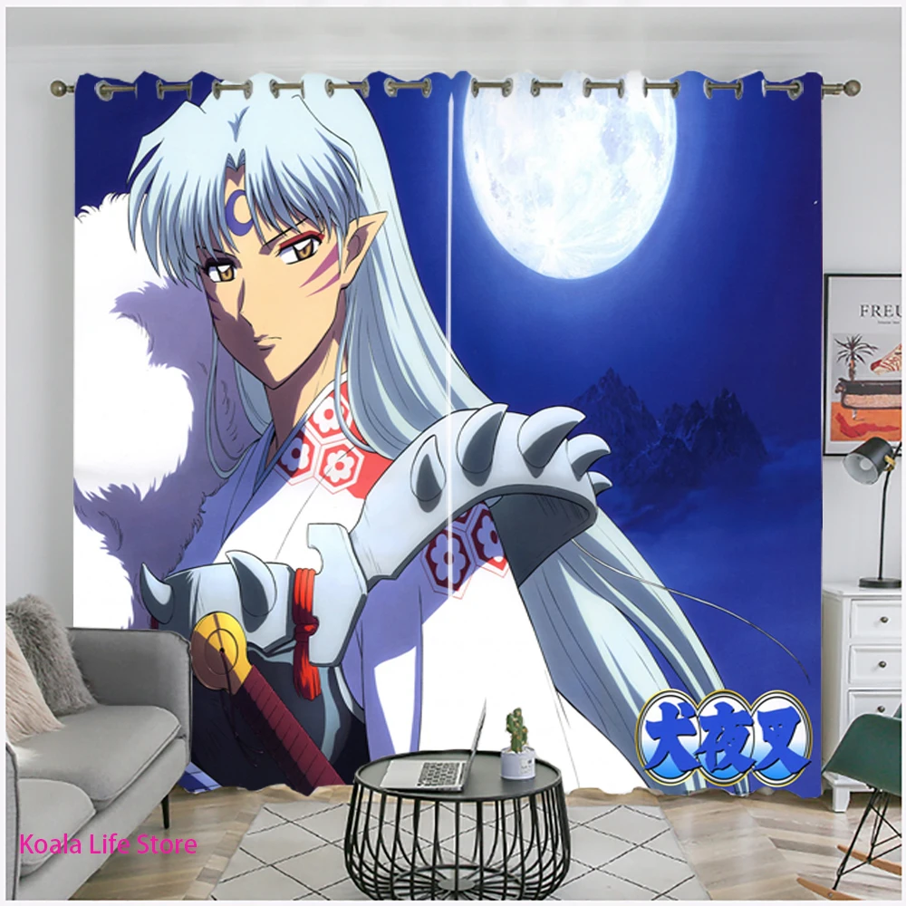 Anime Inuyasha Blackout Curtains 3D Printed For Kids Bedroom Manga Window Drapes Home Folio/One Piece Curtains For Living Room