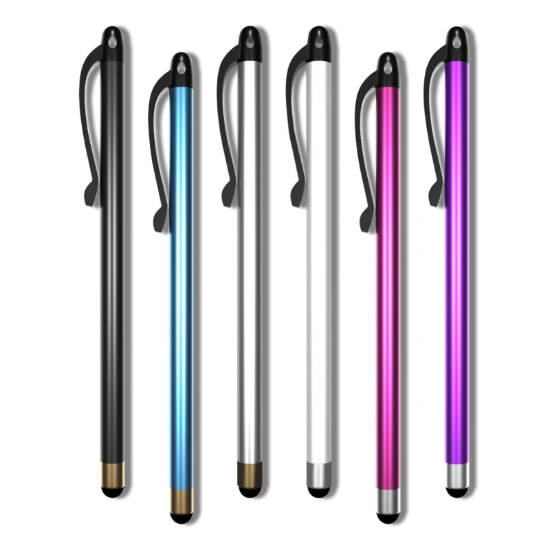 4XFC Metal Touch Pen Featuring Integrated Hook for Easy Attachment to Bags Keychains