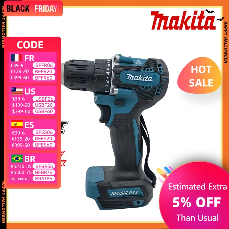 

Makita DDF487 rechargeable drill duty, Drill Driver Complete Set 18V Cordless Driver Drill Compact electric wrench Power Tool