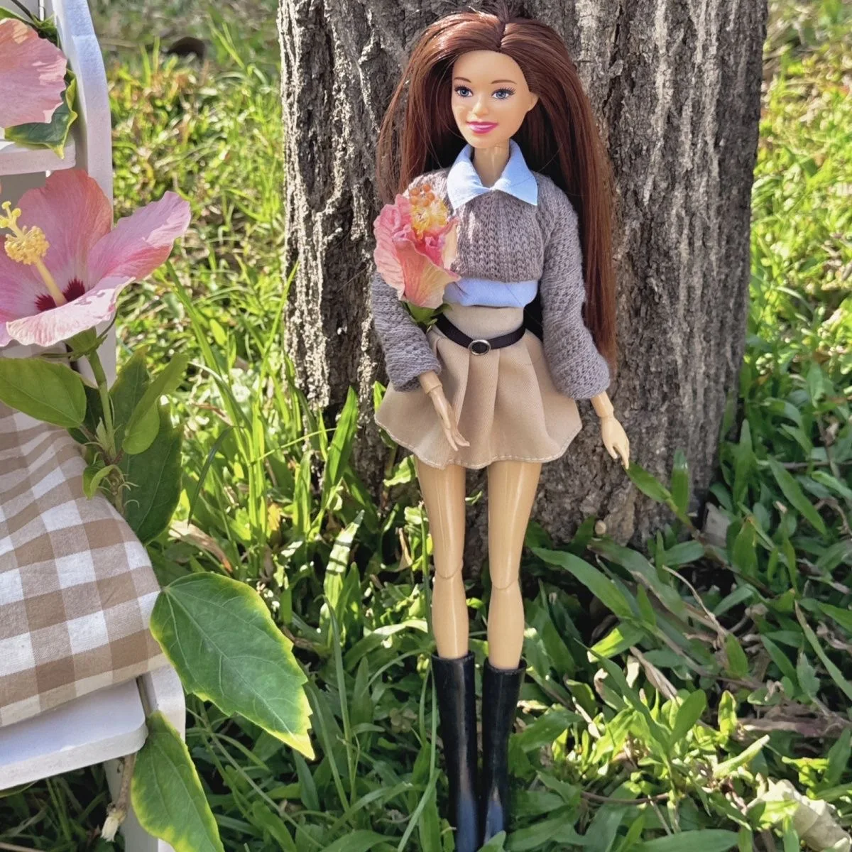 

2025 New Fashion Supermodel Doll College Style Clothes Set 30cm 1/6 BJD Doll Joints Movable Thick Hair Girl Play House Toys Gift