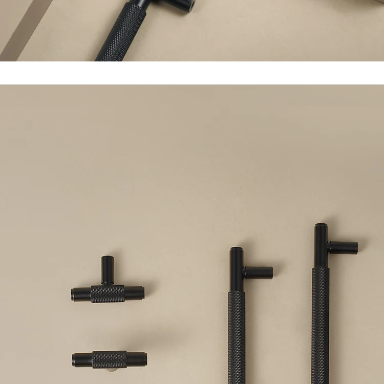 Dooroom Möbelgriffe aus massivem Messing, schwarzes Kreuz, Rändelung, Schrank, Kleiderschrank, Kommode, Schublade, Schrankknöpfe, Hardware – Detail 14