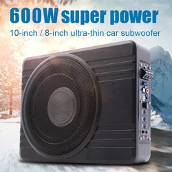 8/10Inch CarSubwoofer Audio 600W High-power Aluminum Alloy Speaker Underseat Woofer Modification Ultra-thin Amplified Subwoofer