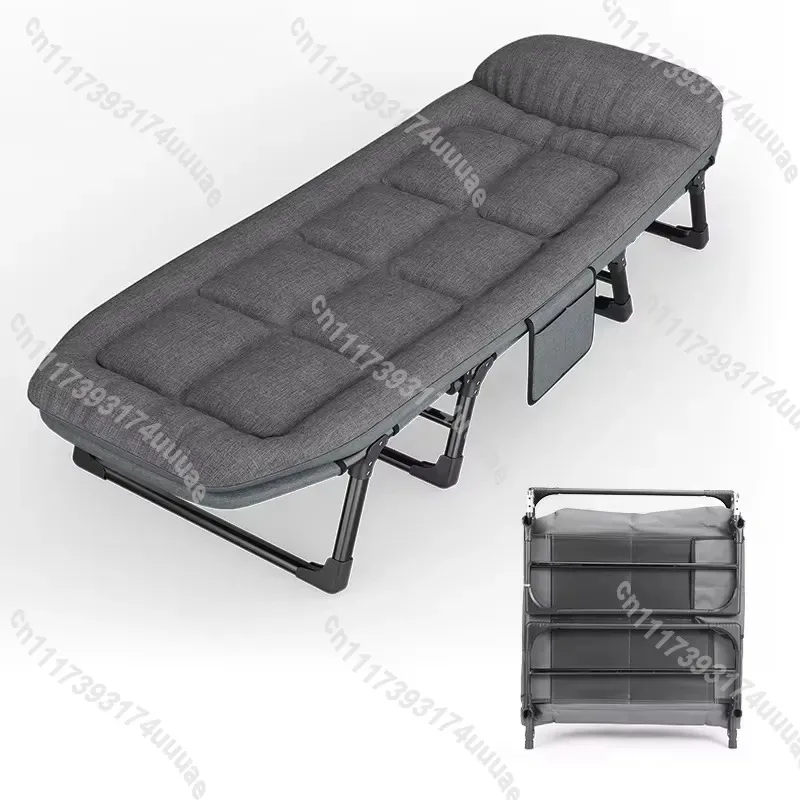 Adjustable Folding Bed Chair with Backrest Cushion for Camping Fishing Bedroom Relaxation Portable Lazy Lounge Recliner