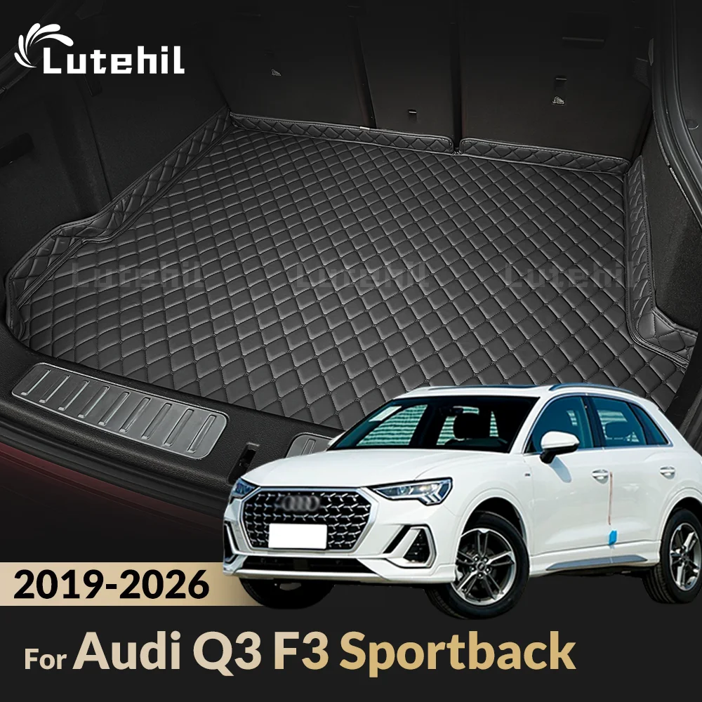 For Audi Q3 F3 Sportback 2019-2026 2025 24 23 22 21 20 Lutehil Car Trunk Mat Rear Cargo Cover Carpet Pad Interior Accessories