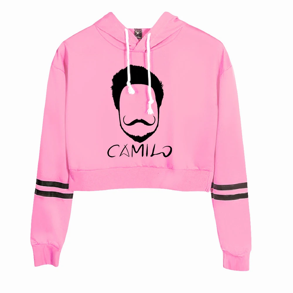 Camilo Echeverry felpa con cappuccio manica lunga ombelico ritagliata con cappuccio Pullover da donna Casual Streetwear 2024 Kpop Singer Girl Clothes Tops