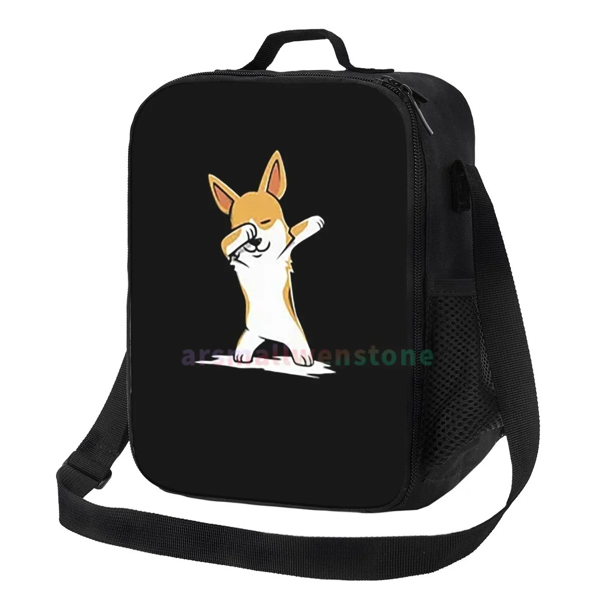

Сумка для ланча Corgi Dabbing для собак, портативная термоизолированная коробка для ланча, многофункциональная сумка для пикника для женщин