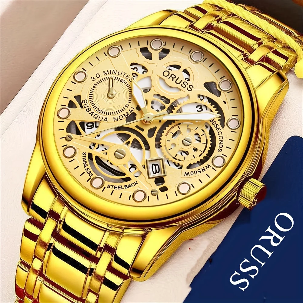 Gorgeous high-end atmospheric men\'s watches business men\'s watches hollow design trend personality fashion gentlemen all match