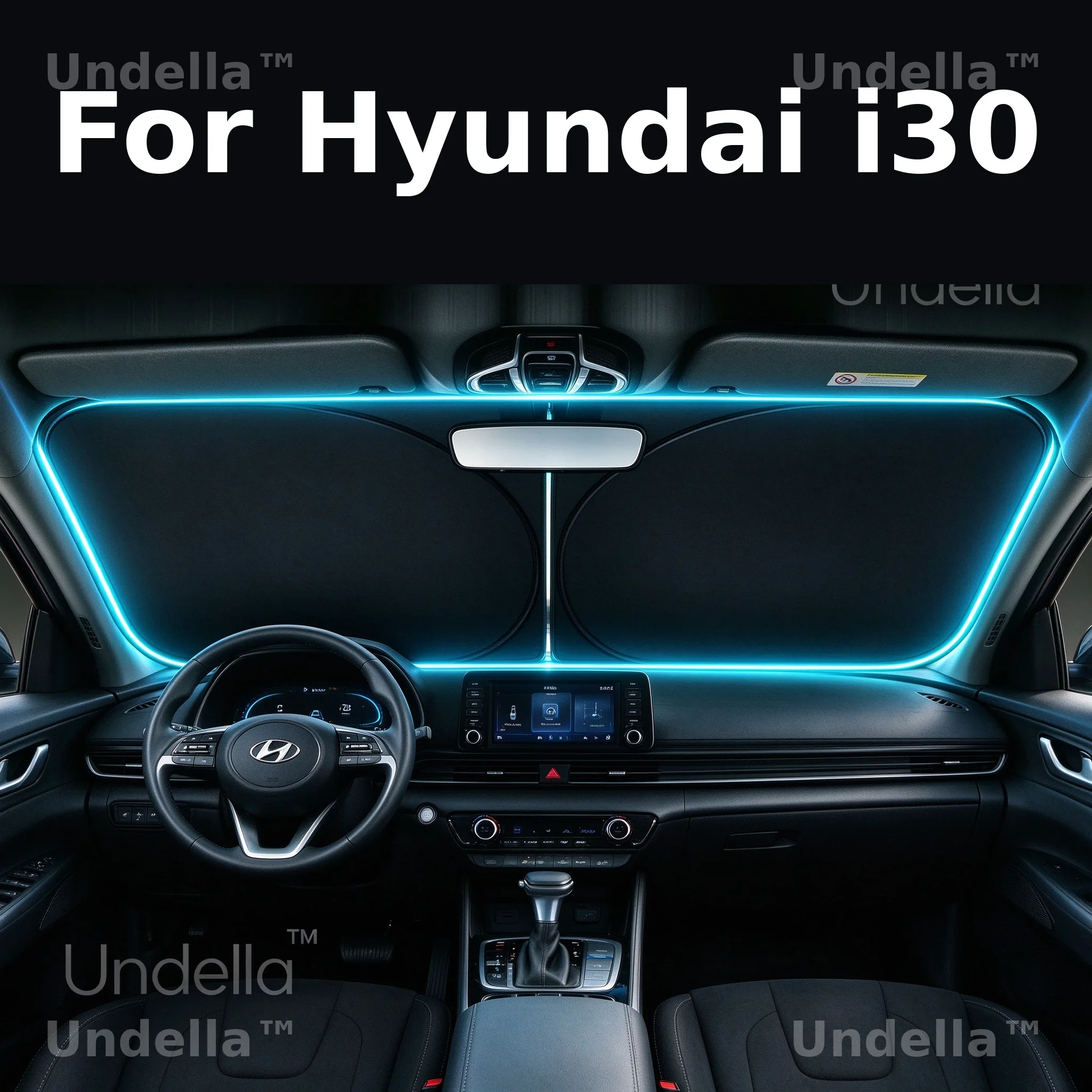 For Hyundai i30 Hatchback 2017-2026 2027 Car Sun Visor Front Windshield Sunshade Heat Insulation Cover Anti-UV Car Accessories