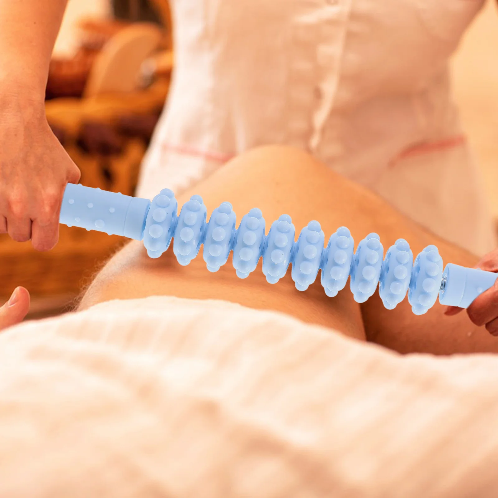 

Ролик для массажа спины, практичный инструмент для массажа мышц, портативный прочный ролик для тела для дома, йоги, растяжки, релаксации