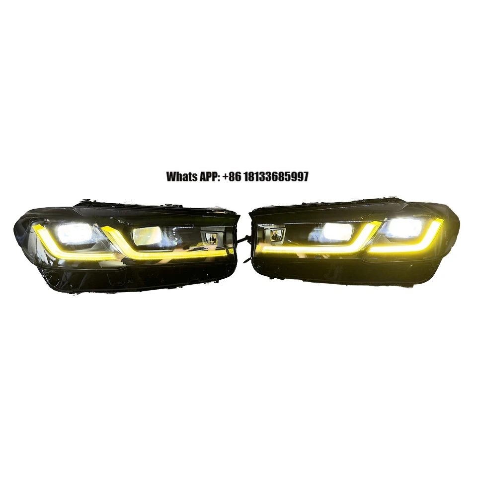 Suitable for  5 Series G30 LCI Black Shadow Color and Yellow White Switching DRL LED Headlights