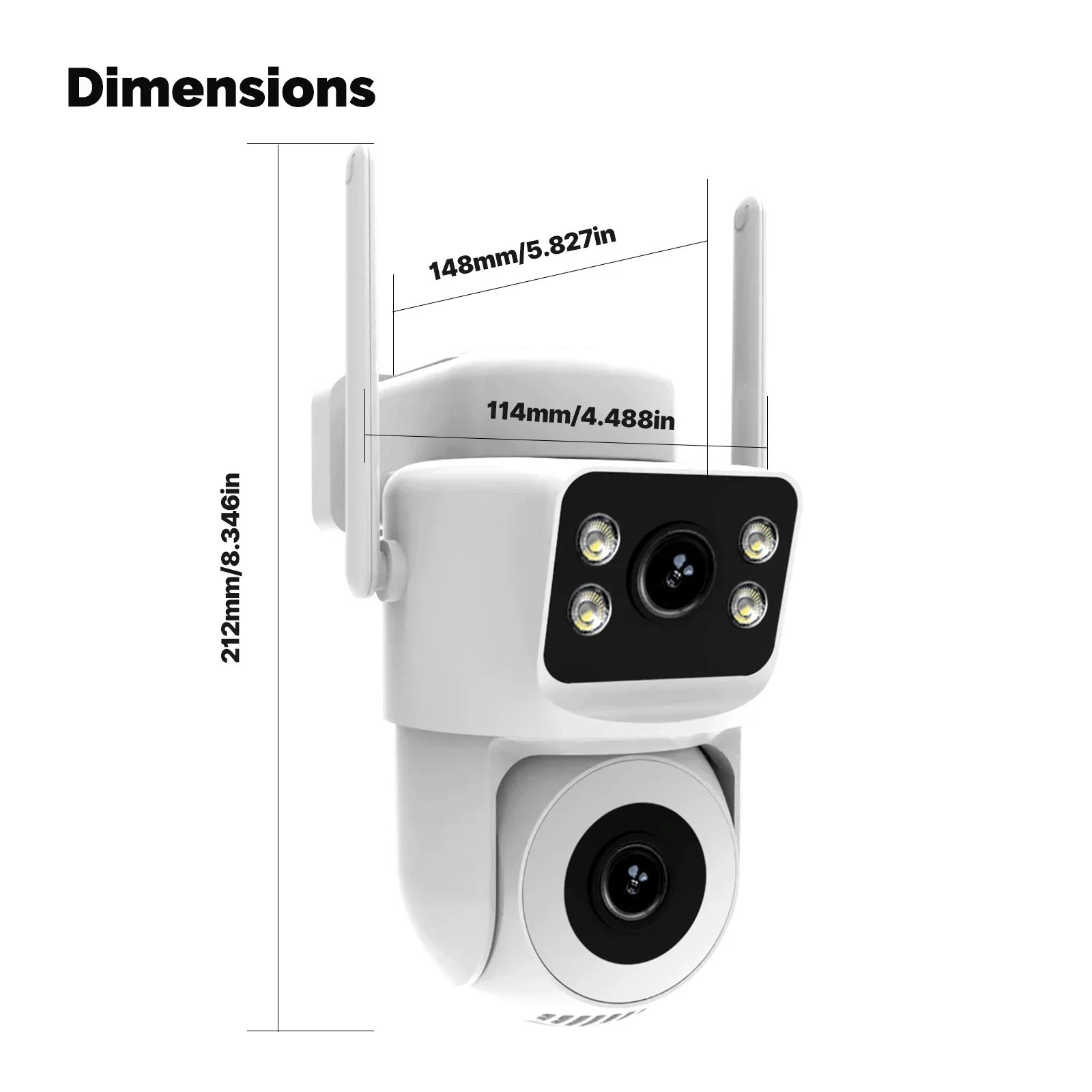 Moes Tuya Smart WiFi Outdoor Security Camera 8MP Dual Screen 2.4G/5G IP65 Waterproof Motion Detection Auto Track Two-Way Audio