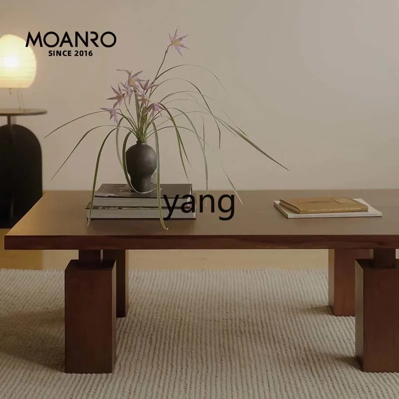 YJQQ  solid wood coffee table wabi coffee table living room square medieval tea table