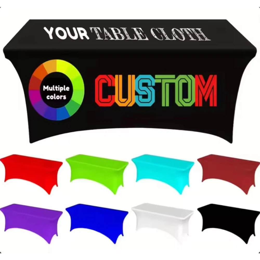 Custom Spandex Tablecloth Tight Fitted Washable And Wrinkle Resistant Stretch Table Cloth Cover For Event Wedding Parties