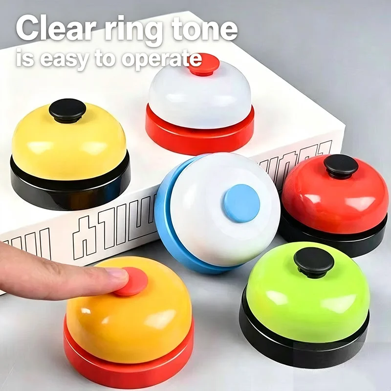 Table Order Bell Multi Color Handbell for Restaurant Kitchen Bar Waitstaff Call Pet Training Classroom School Party Games