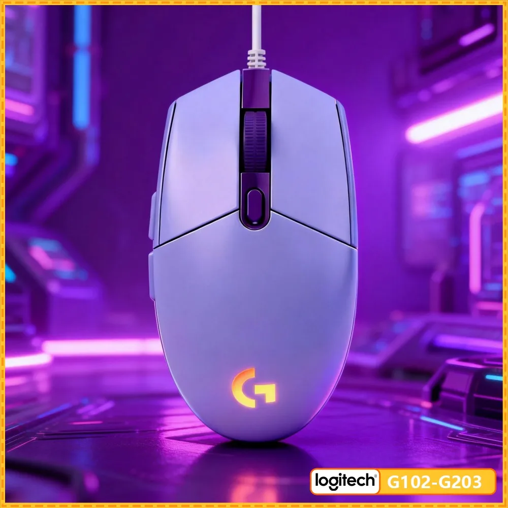 Logitech G102 Gaming Mouse, 8X Faster Response, RGB Lighting, 6 Programmable Buttons, Ergonomic Grip For Long Sessions