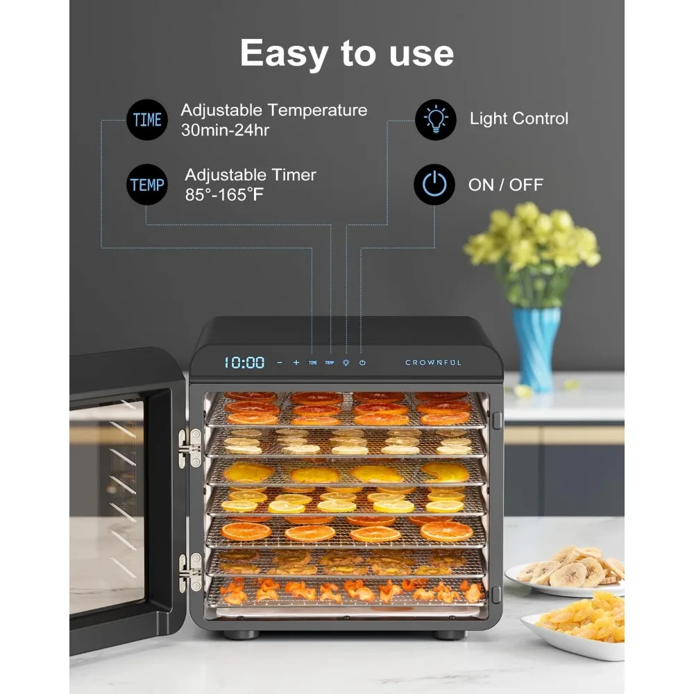 Dörr maschine, 7 Edelstahlsc halen, 600W dehydrierter Trockner, einstellbarer Timer und Temperatur regelung