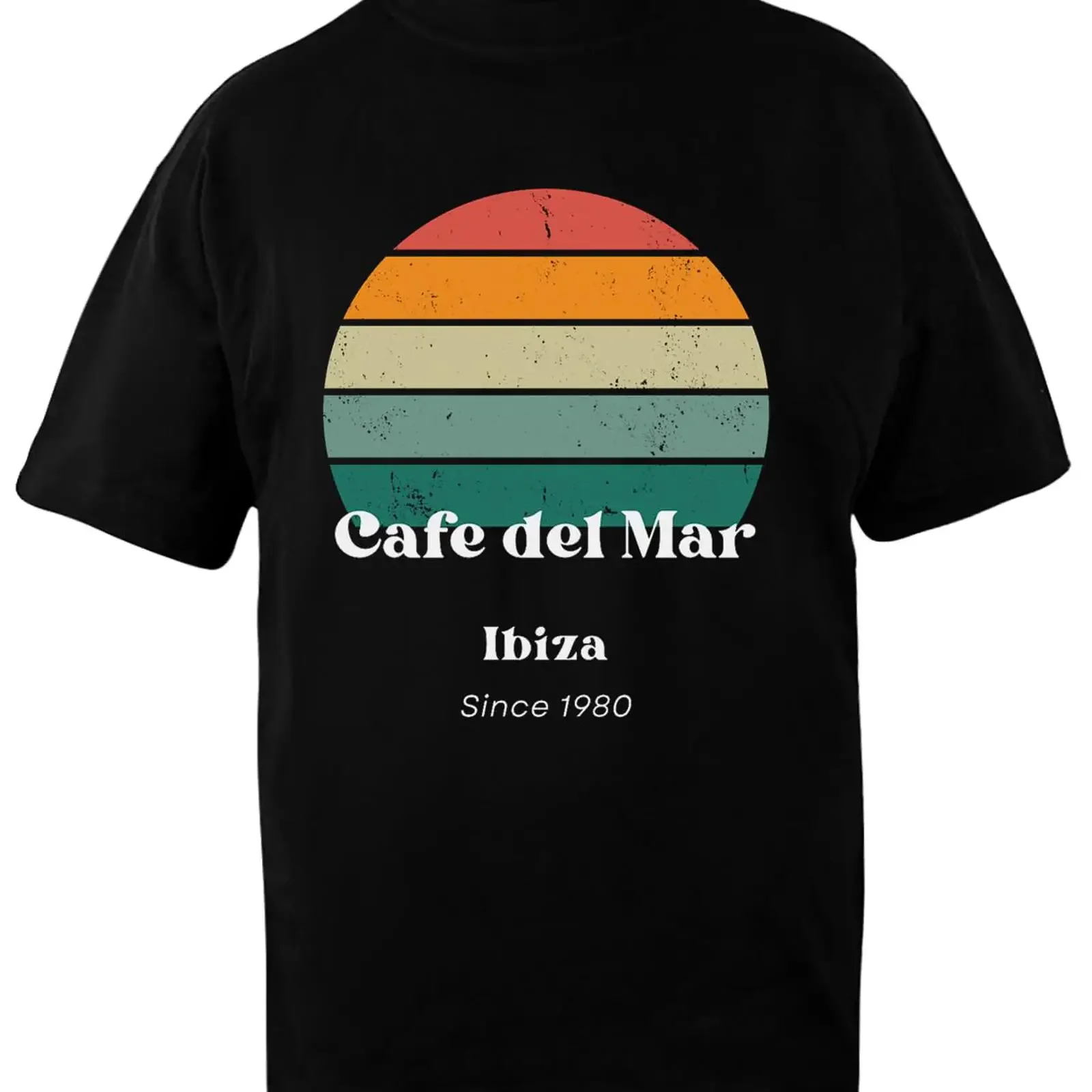 Café De Mar Black Cotton Oversized T Shirt vintage Washed Slightly Top For Everyday Wear streetwear Stylish Versatile Soft