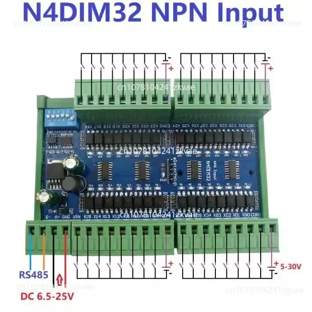 

N4DIH32 N4DIM32 32-channel RS485 IO Input El-et-ech-sup Controller