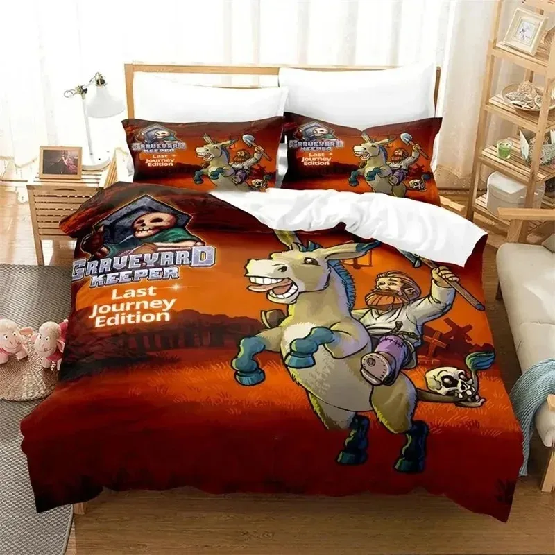 

Game Graveyard Keeper 3D NEW Duvet Cover Pillowcase Bedding Set Adult Boy Girl Bedroom Decoration Children Single Double Large