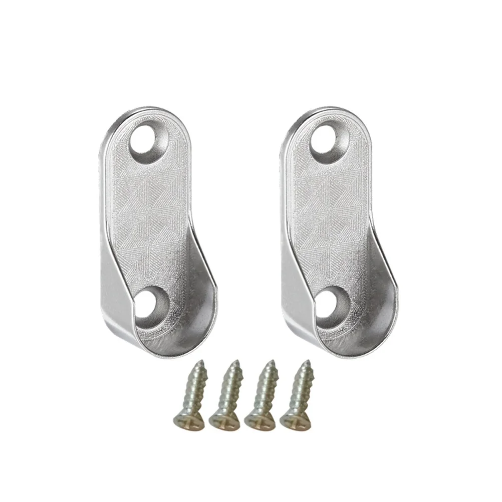 6 قطعة نهاية قضيب بيضاوي يدعم دعامات دعم أنبوب خزانة الملابس المعدنية المصبوبة حامل قضيب معلق مسامير متضمنة #3