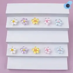 Dijes de diseño de 5 pétalos de flores para niños y mujeres, abalorios brillantes para zapatos, decoración para niños, regalos para niñas, 10 piezas, 2024