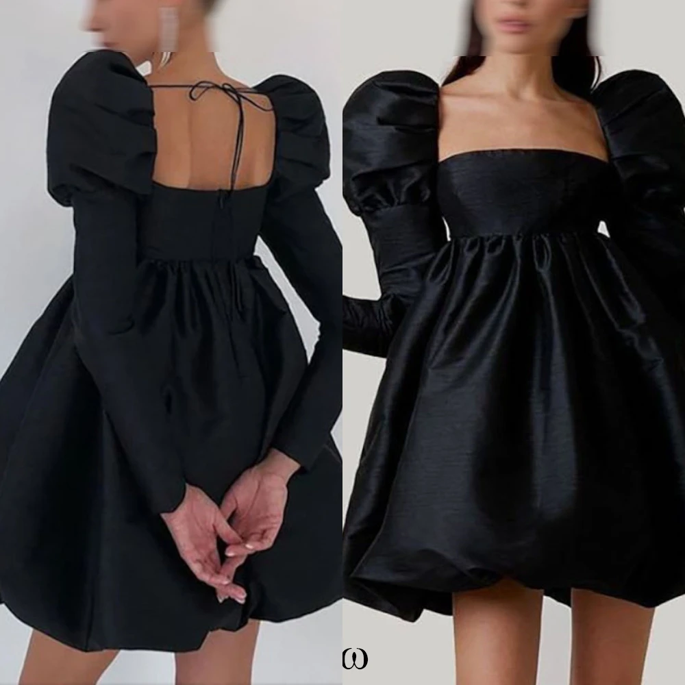 カスタマイズされたサテンフォーマルウェディングドレスエレガントなスクエアカラー高品質ブライダルパーティー魅力的なミニ丈繊細なブライダルドレス