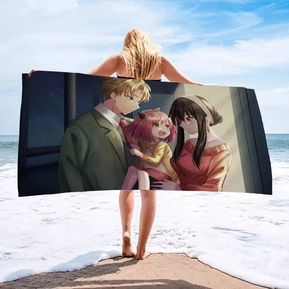Cute S-SPY FAMILY Anime A-Anya Beach Towel Bath Towels for Girl Microfiber Quick Dry Custom Sand Free Beach Yoga Spa Gym Pool