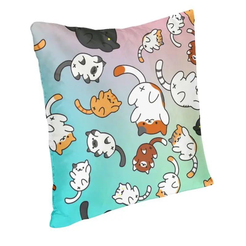 Neko Atsume Square Pillow Cover Home Decorative Kawaii Cat Game Kitty Collector Cushion Cover Throw Pillow for Sofa Printing